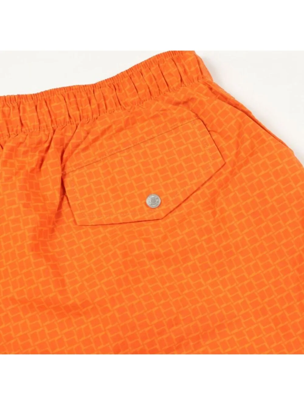 Hermes Pattern Swim Trunks Orange